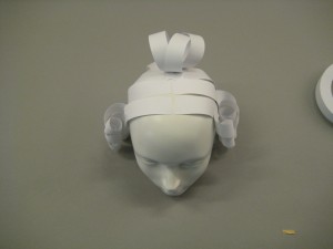 Top view of mannequin's head